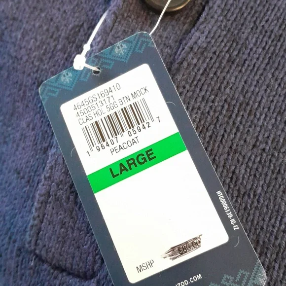 NEW W/TAG IZOD classic mock neck sweather - Picture 3 of 3